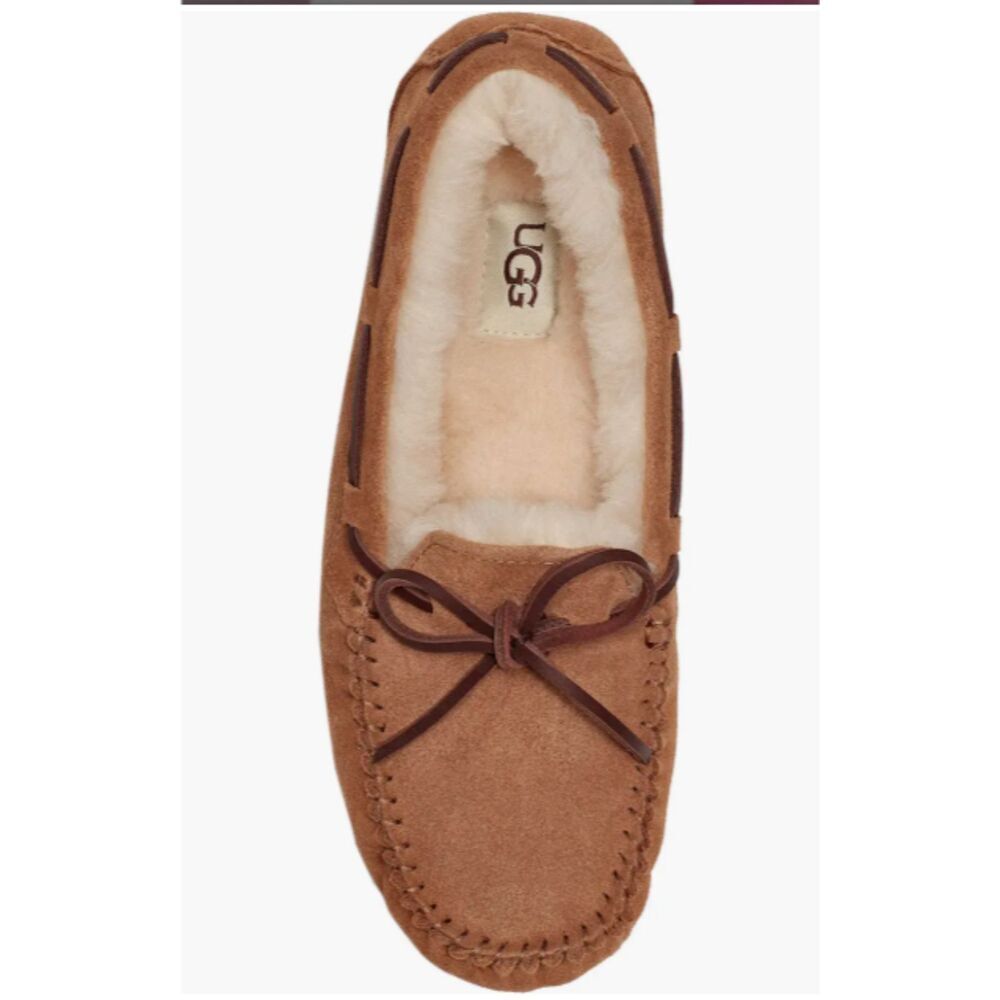 UGG Womens Leather Slippers Size 6 UGGpure Wool Lined Indoor Outdoor Rubber Sole - Picture 5 of 6